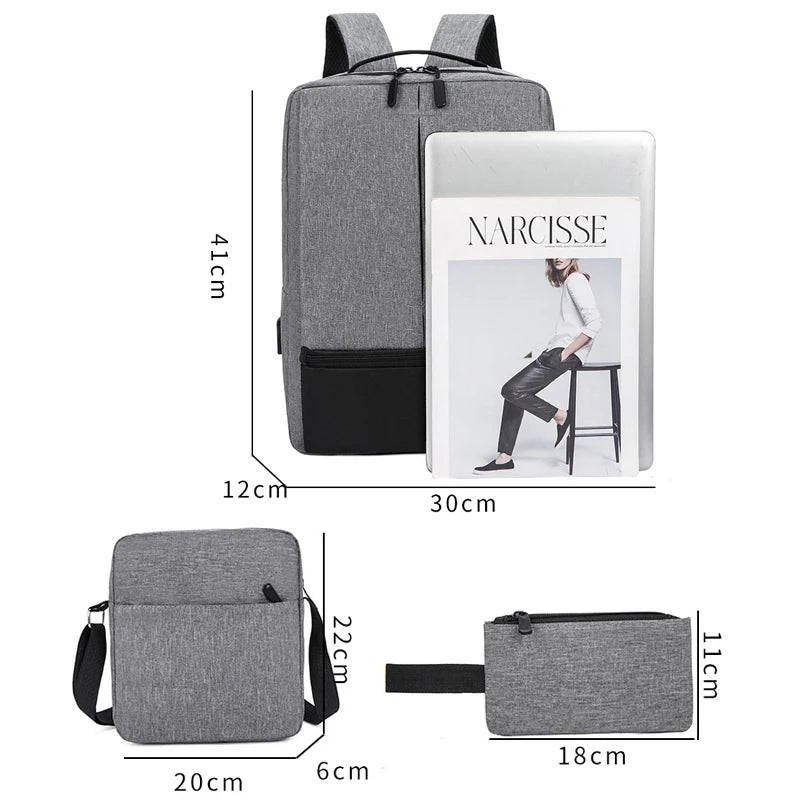 Buylor Business Men's Backpack Multi-function USB Charging Laptop Bag