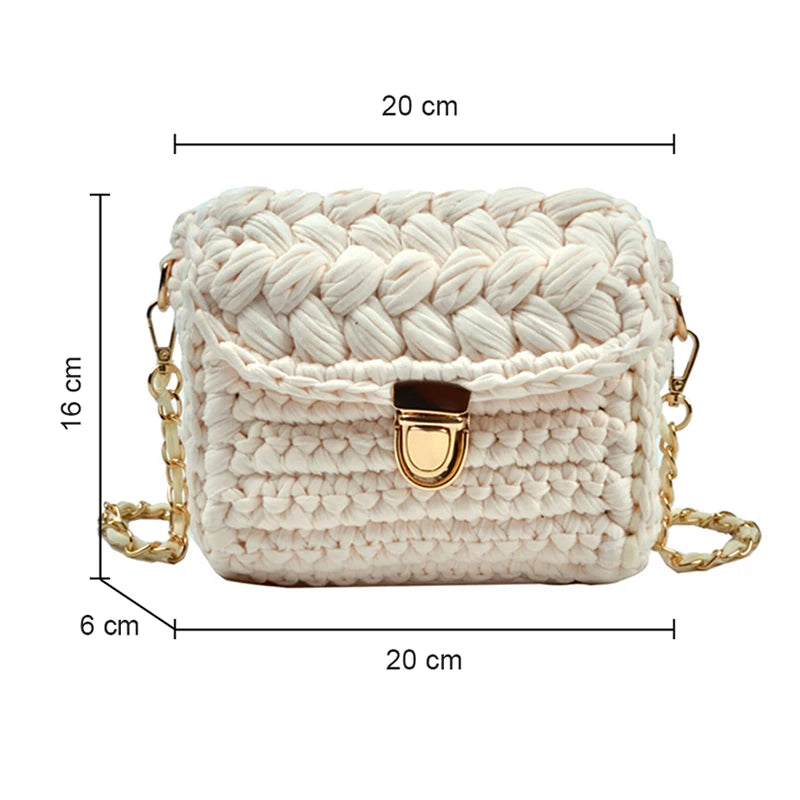 Buylor Women's Woven Tote Bag Chain Knitting Crossbody Shoulder Bags