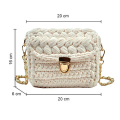 Buylor Women's Woven Tote Bag Chain Knitting Crossbody Shoulder Bags