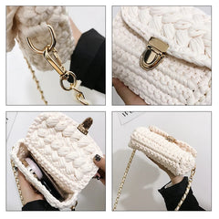 Buylor Women's Woven Tote Bag Chain Knitting Crossbody Shoulder Bags