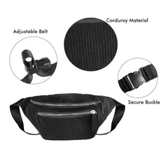 Corduroy Waist Pack Fanny Pack For Women Phone Pouch Travel Bag