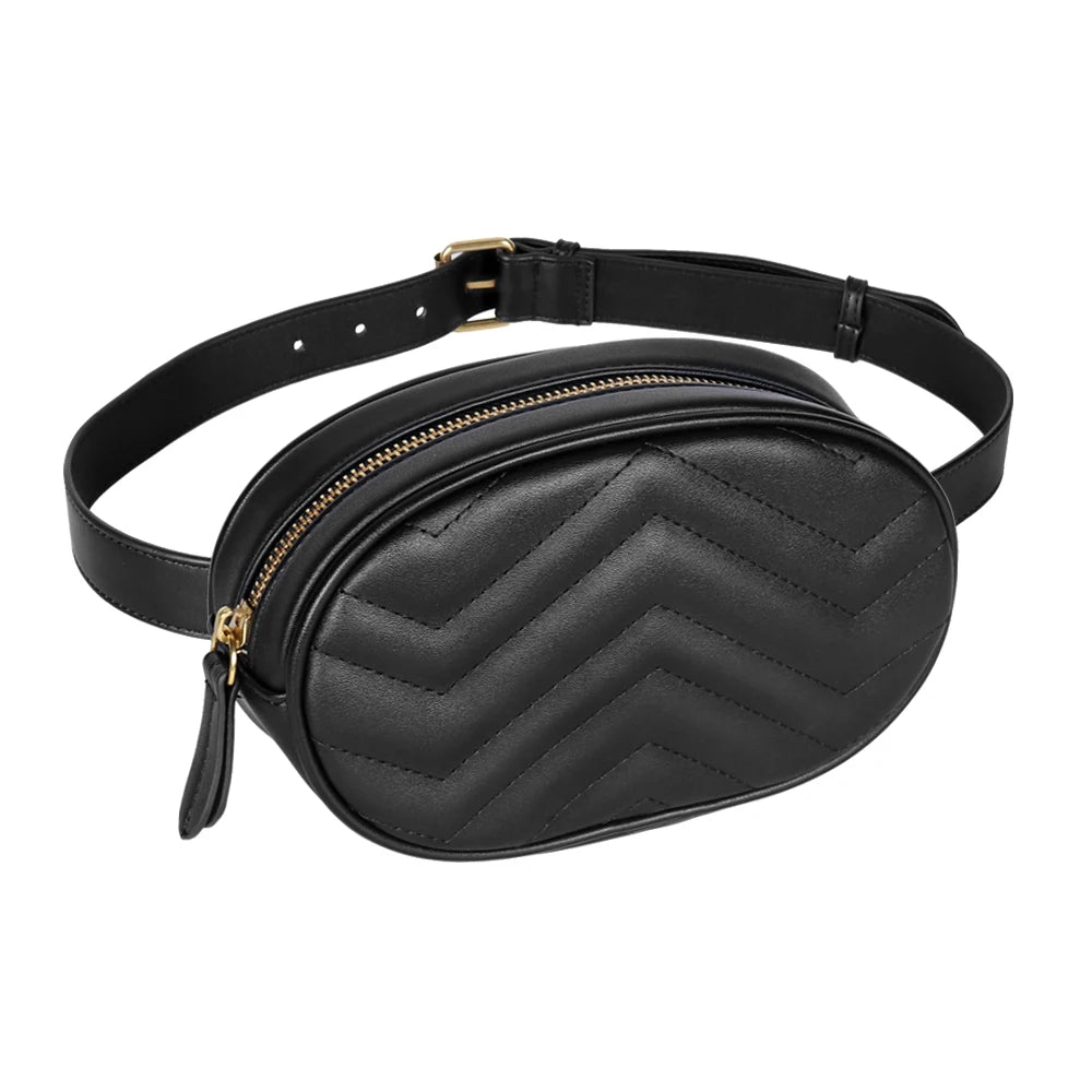 Buylor Women Waist Pack Fanny Bag Chest Bag Girls Bum Bag PU Leather