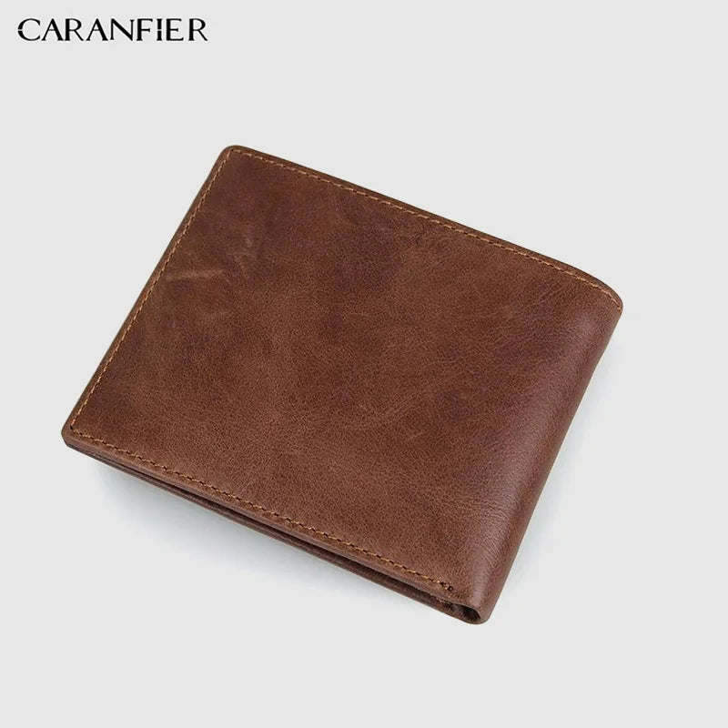 Vintage Short Cross Style Leather Men Wallets