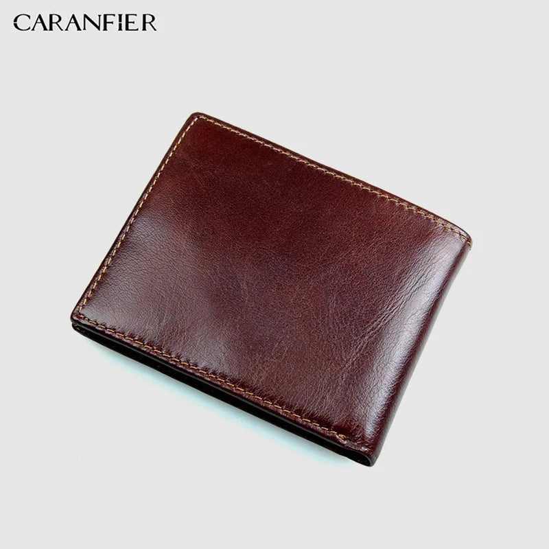 Vintage Short Cross Style Leather Men Wallets