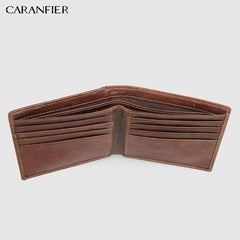 Vintage Short Cross Style Leather Men Wallets