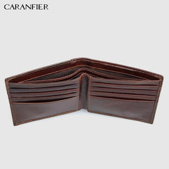 Vintage Short Cross Style Leather Men Wallets