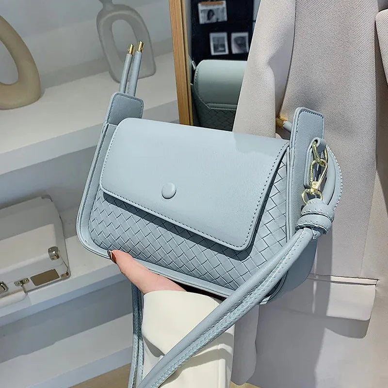 Weave Shoulder Bags Women's Crossbody Bag High PU Leather Handbags