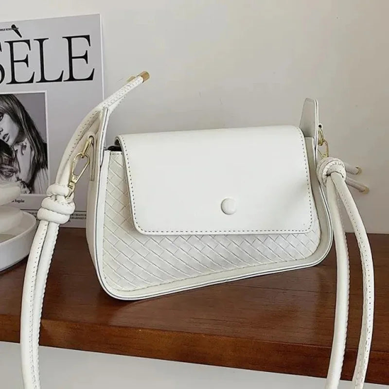 Weave Shoulder Bags Women's Crossbody Bag High PU Leather Handbags