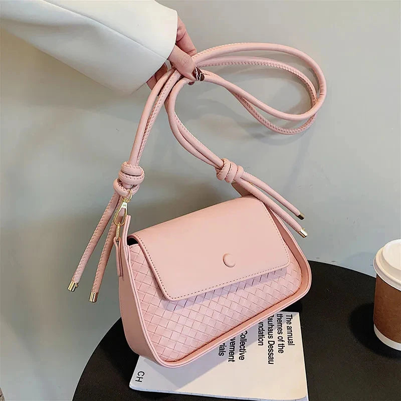 Weave Shoulder Bags Women's Crossbody Bag High PU Leather Handbags