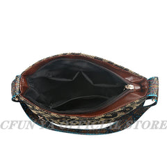 Vintage Leopard Women Shoulder Bag Teenager Girl Bucket Bag