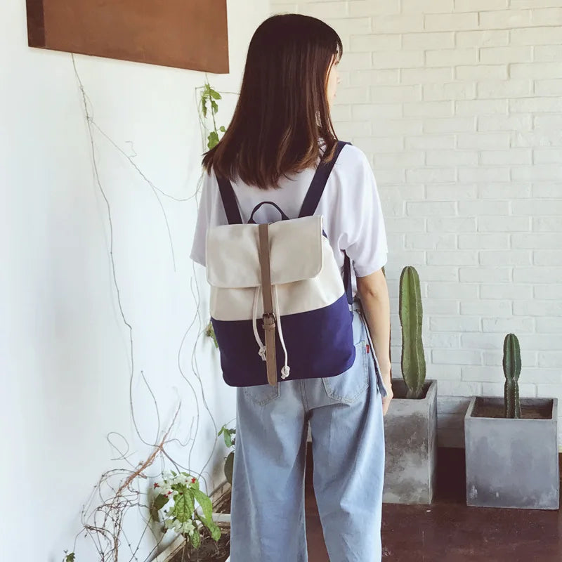 Canvas Student School Bag Casual Harajuku Shopper Backpack Female
