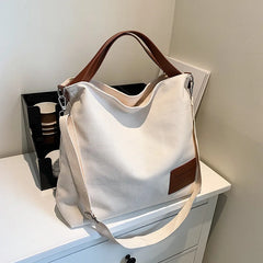 Large Capacity Canvas Handbag for Women Tote Bag with Crossbody Strap