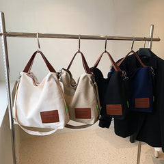 Large Capacity Canvas Handbag for Women Tote Bag with Crossbody Strap