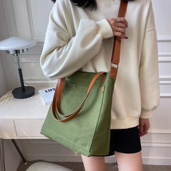 Large Capacity Canvas Women Shoulder Bag Solid Crossbody Bags For Women