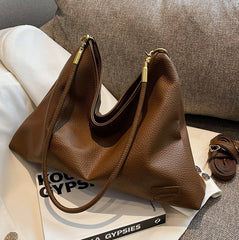Large Capacity Tote Bag Soft Leather Shoulder Bag