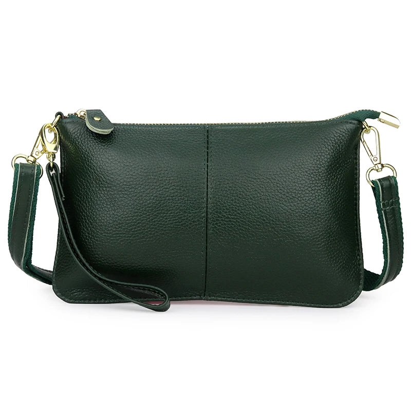 Leather Women's Messenger Bag Cowhide Handbag Large Capacity Shoulder Bags