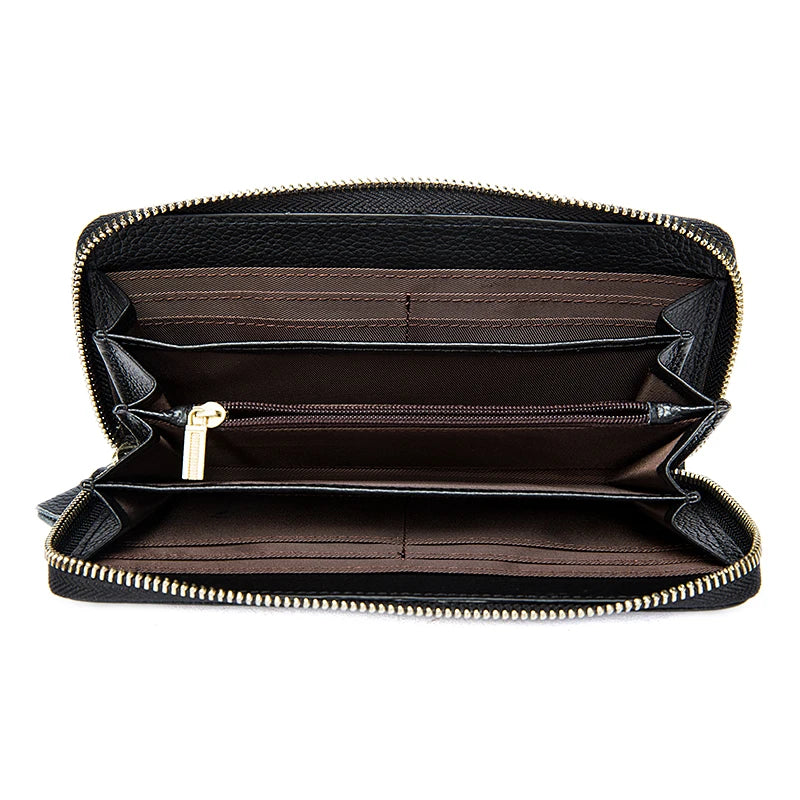 Men Organizer Wallets Leather Weave Clutch Purses