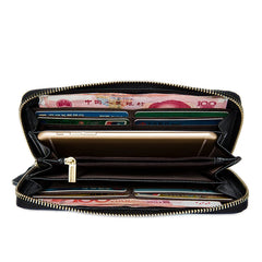 Men Organizer Wallets Leather Weave Clutch Purses