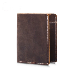 Vintage Men Wallet Cowhide Crazy Horse Leather Carteira Masculina