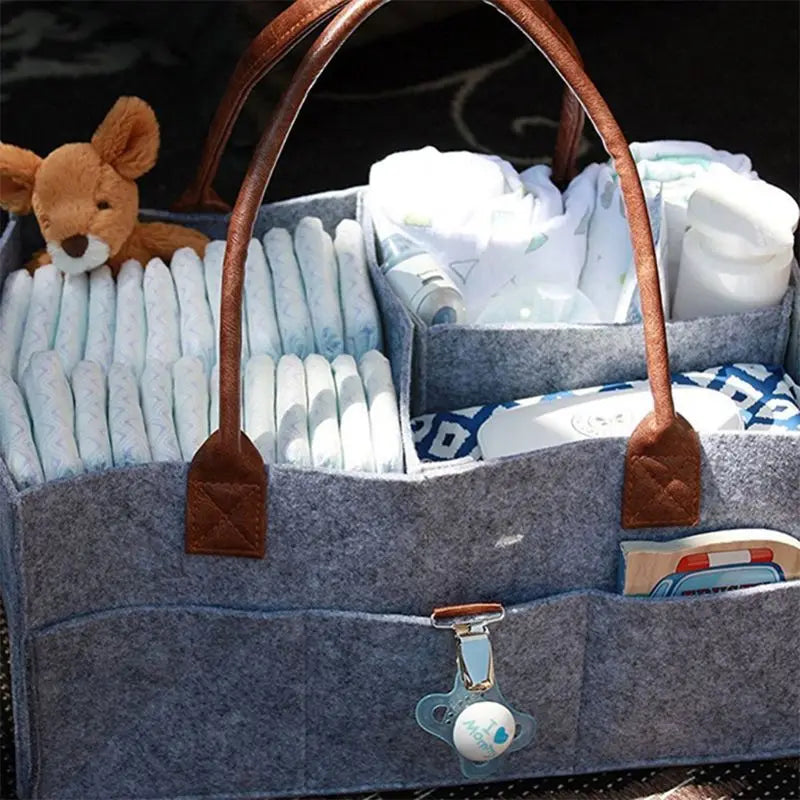 CPDD Baby Diaper Organizer Foldable Felt Storage Bag Portable Multi-function