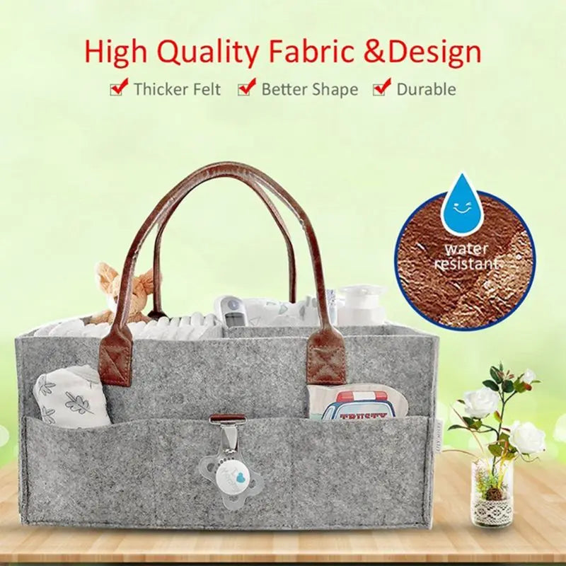 CPDD Baby Diaper Organizer Foldable Felt Storage Bag Portable Multi-function