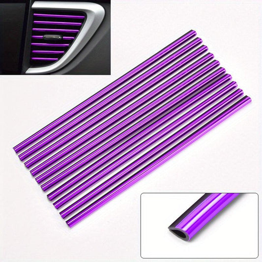 10PCS Car Air Conditioner Outlet Decorative Moulding Trim Strips