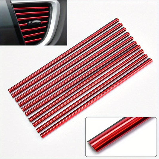 10PCS Car Air Conditioner Outlet Decorative Moulding Trim Strips