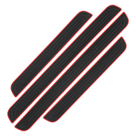 4pcs Rubber Car Door Sill Plate Protectors Anti scratch Exterior Parts