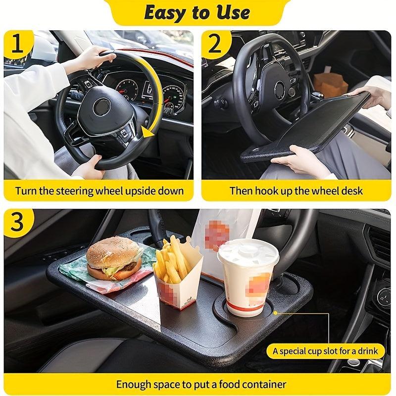 Car Table Tray Steering Wheel Pallet Eat Work Cart Food Holder Tray