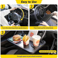 Car Table Tray Steering Wheel Pallet Eat Work Cart Food Holder Tray