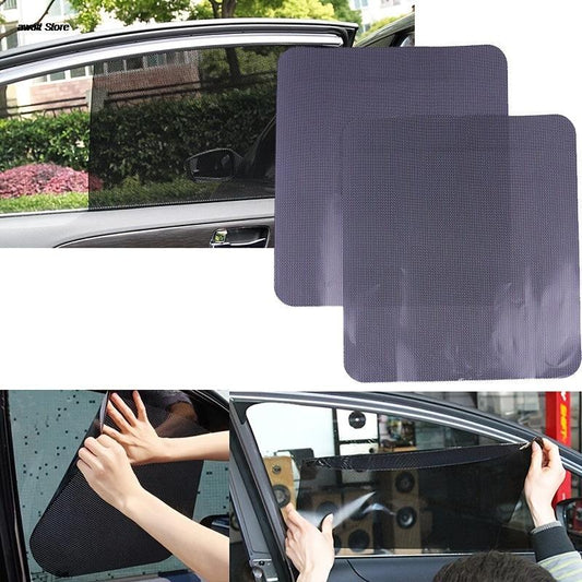 2pcs Car Window Mesh Film, UV Protection, Reusable