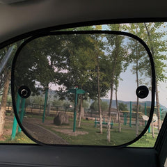 2pcs Car Double Suction Cup Sunshade Heat Insulation Side Block Sunshade Curtain