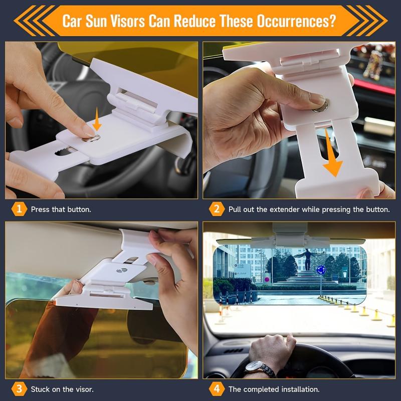 2 in 1 Car Visor Night Anti Glare Sun Anti UV Block Visor Non Glare Shield