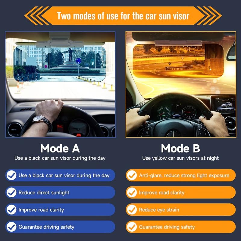 2 in 1 Car Visor Night Anti Glare Sun Anti UV Block Visor Non Glare Shield