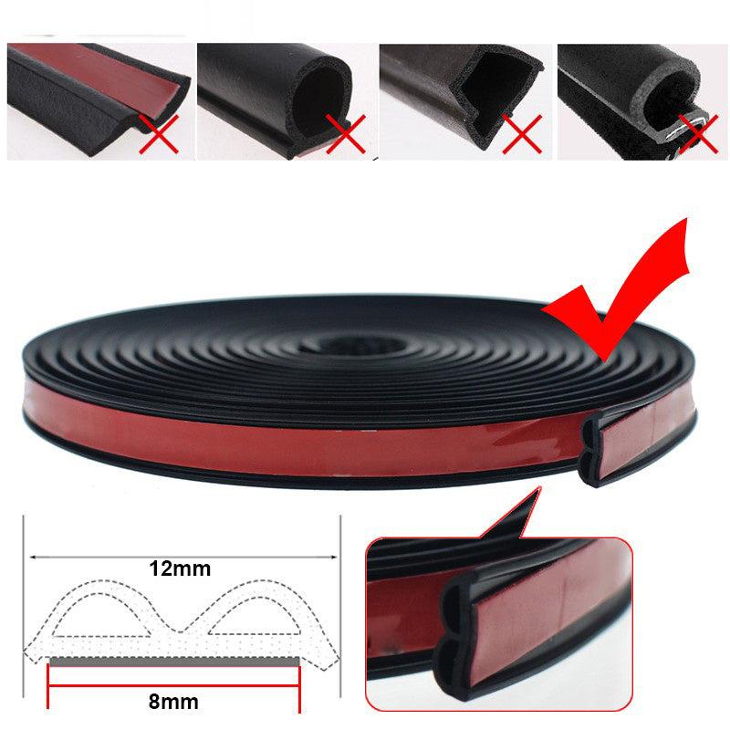 5 Meters Car Door Seal Strips Sticker B Shape Double Layer Sealing Stickers