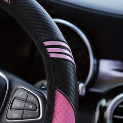 PU Leather Carbon Fiber Cartoon Steering Wheel Cover 37 14 57 14 96 Inch