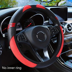 PU Leather Carbon Fiber Cartoon Steering Wheel Cover 37 14 57 14 96 Inch