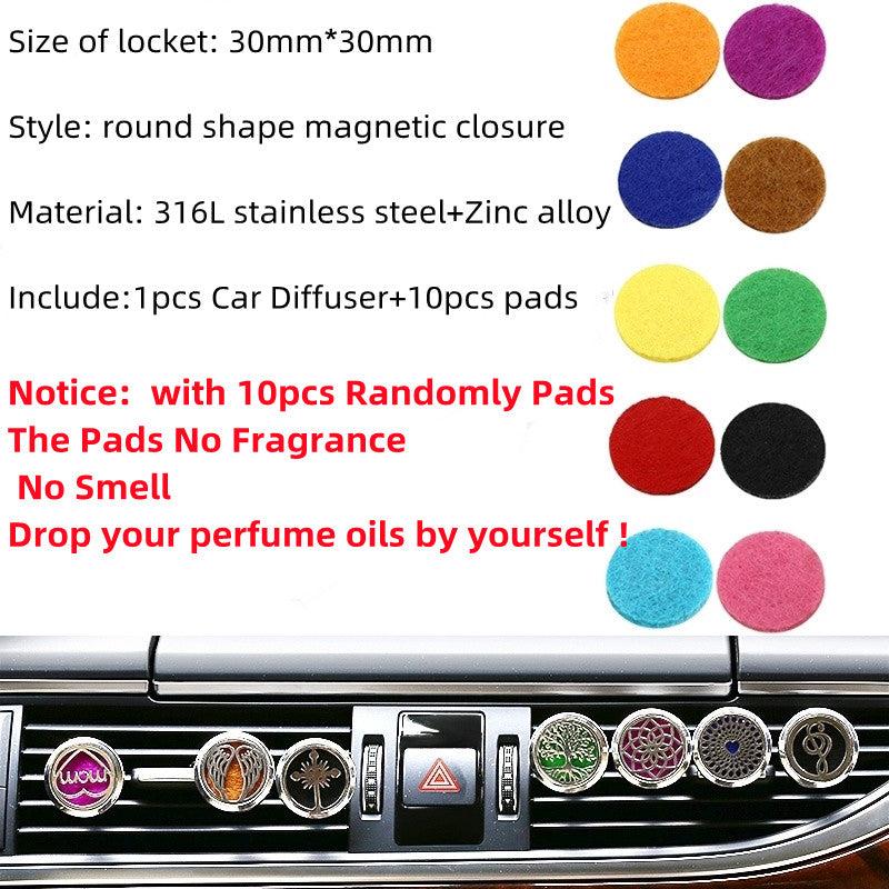 Aroma Locket Car Diffuser Air Freshener Purifier with 10 Pads