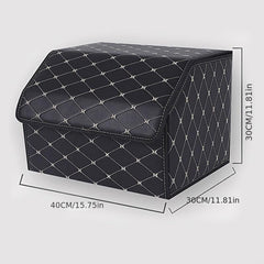 1pc Trunk Storage Box Leather Car Multifunctional Folding Storage Box