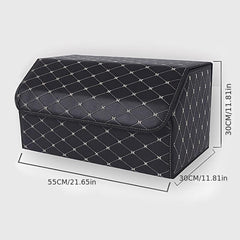 1pc Trunk Storage Box Leather Car Multifunctional Folding Storage Box