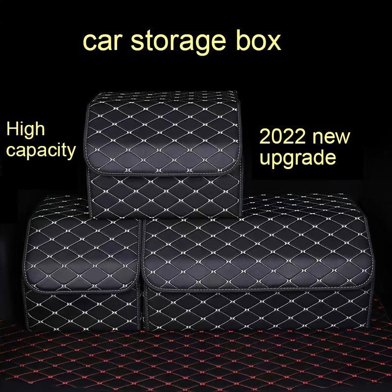 1pc Trunk Storage Box Leather Car Multifunctional Folding Storage Box