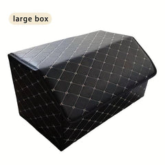 1pc Trunk Storage Box Leather Car Multifunctional Folding Storage Box