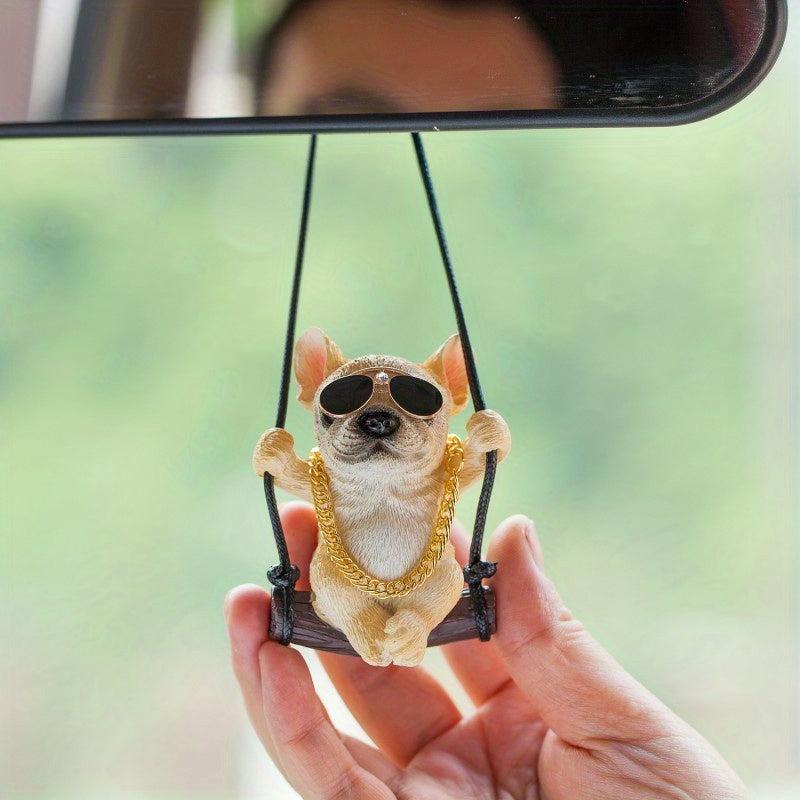 Car Pendant Net Red Swing Fighting Puppy Car Hanging