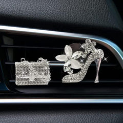 2-Piece Artificial Crystal High Heel & Magic Bag Vent Clips