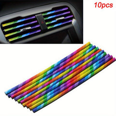 10pcs Car Air Conditioner Outlet Decorative Strips U Shape Trim Car Styling