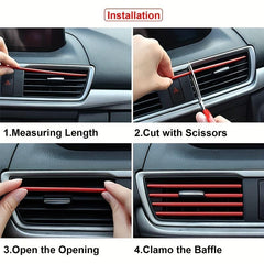 10pcs Car Air Conditioner Outlet Decorative Strips U Shape Trim Car Styling