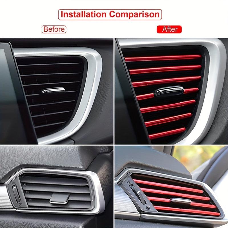 10pcs Car Air Conditioner Outlet Decorative Strips U Shape Trim Car Styling