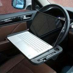 Car Steering Wheel Desk Laptop Tray with Pen Holder and Drink Holder