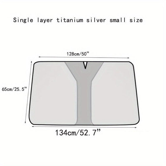 Titanium Silver Car Sunshade Curtain Front Windshield Sunscreen