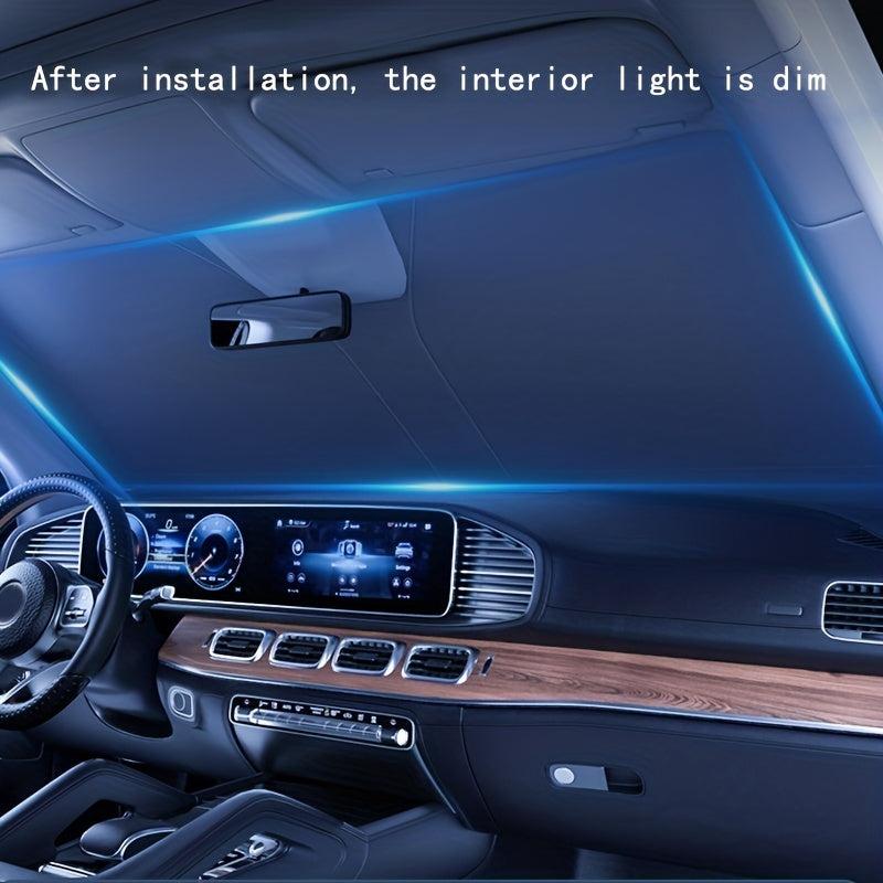 Titanium Silver Car Sunshade Curtain Front Windshield Sunscreen
